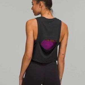 Lululemon Black size 6 Open Back Cropped Train Top